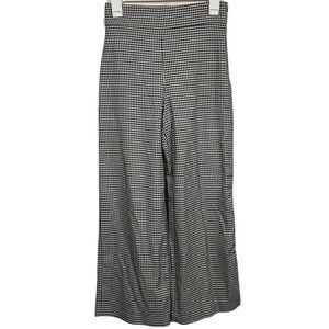 Zara Houndstooth High Waisted Wide Leg Trousers